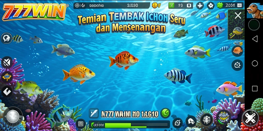 Tampilan gameplay seru dalam 777WIN, menangkap aksi menembak ikan.