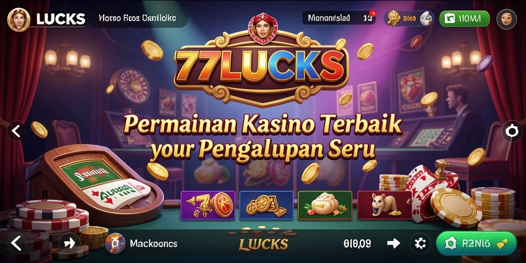 Screenshot gameplay 77LUCKS menampilkan berbagai permainan Kasino yang menarik.