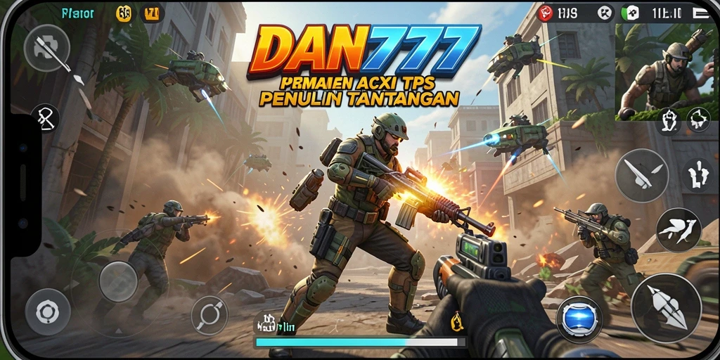 Screenshot menampilkan aksi menembak mendebarkan dalam DAN777.