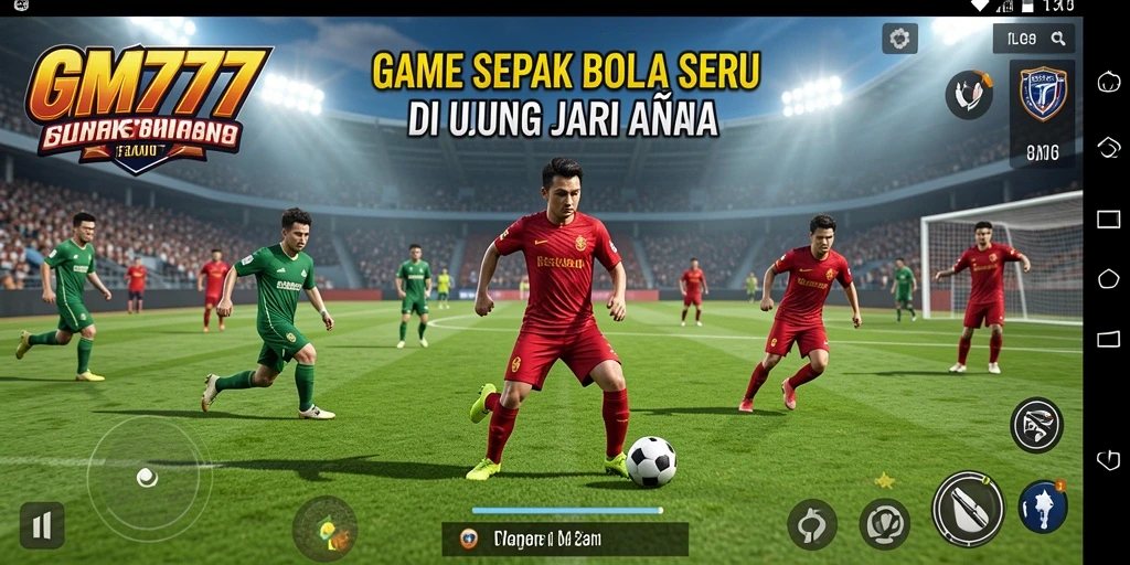 Tampilan gameplay GM777 yang menarik dan dinamis di lapangan sepak bola.