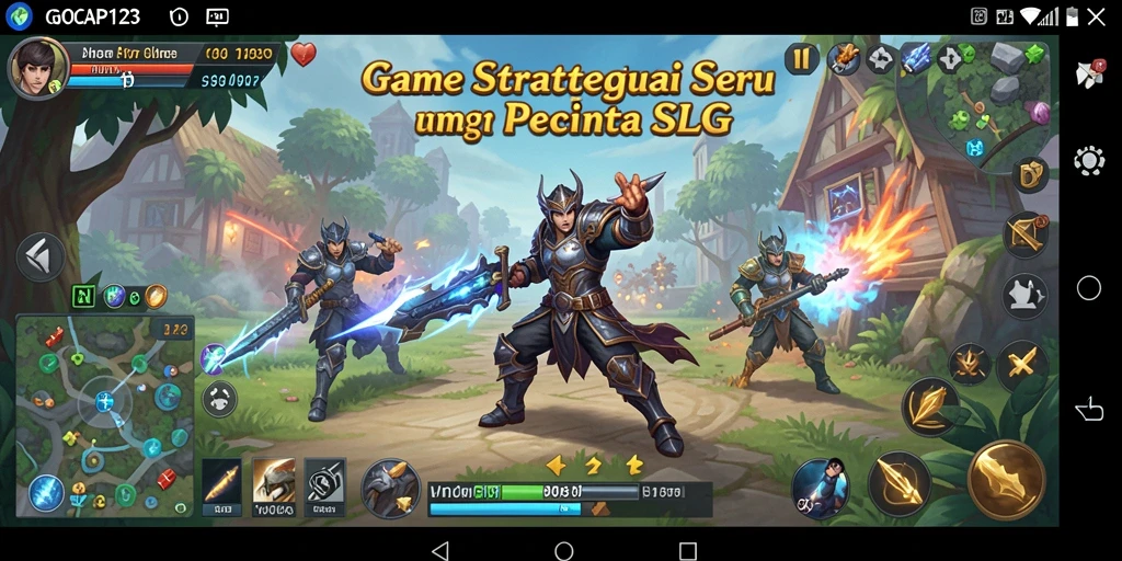 Gambar memperlihatkan pertempuran epik dalam GOCAP123 dengan strategi SLG.