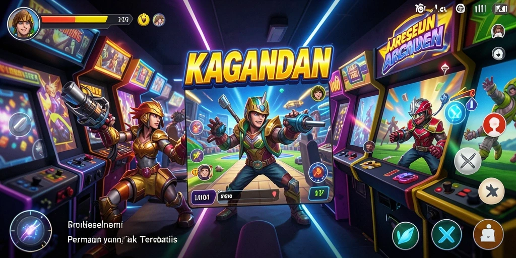 Screenshot gameplay KAGANDAN yang menampilkan aksi seru di arena arcade.